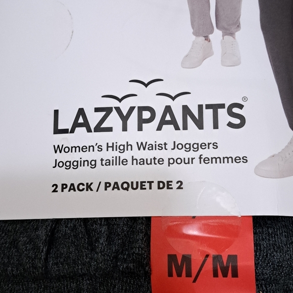 LAZYPANTS Women’s Hacci Knit Joggers 2-pack Grey Size Medium Casual Pants - Picture 9 of 15